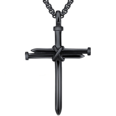 

Fashion Man Women Titanium Steel Cross Pendant Long Chain Necklace Jewelry Gift