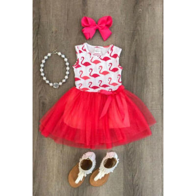 

Newborn Kids Baby Girls Flamingo Dress Skirt Clothes Outfits Sundress UK Stock