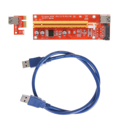 

15Pin USB 30 PCI-E Express 1x to 16x Extender Riser Adapter Mining Card