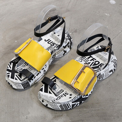 

Sandals female fairy wind summer students Joker ins tide fashion thick bottom increased gladiator sandals