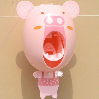 

Siaonvr Creative Cartoon Automatic Toothpaste Dispenser Wall Mount Stand Bathroom Sets