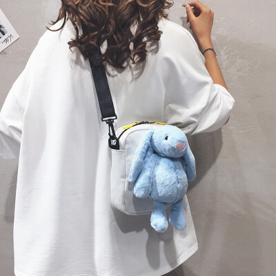 

Childrens small bag female 2019 new cartoon cute rabbit bag ins Japanese Harajuku student canvas messenger bag