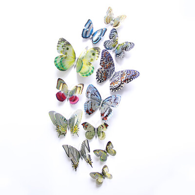 

〖Follure〗1 Package Of 12 Colorful Double Butterfly 3D Simulation Double Butterfly