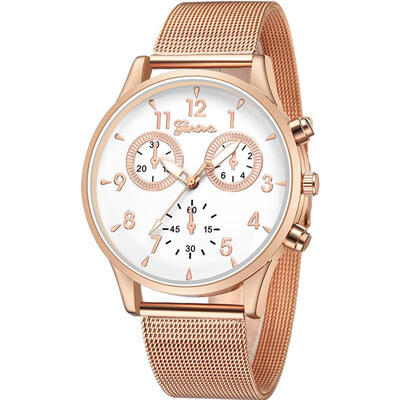 

GENEVA Men Luxury Sport Watch Mesh Band Stainless Steel Quartz Wristwatch Male Man Fashion Watches Erkek Kol Saati 2018