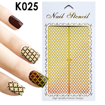 

Toponeto 1Pc Irregular Hollow Nail Art Vinyls Stencil Stickers Manicure