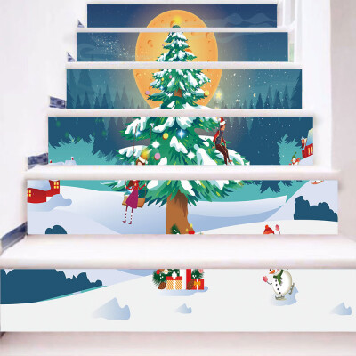 

〖Follure〗Christmas 3D Simulation stair stickers Waterproof Wall Stickers DIY Home Decor