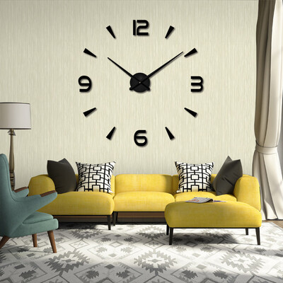 

Gobestart Modern Large 3D DIY Mirror Surface Art Wall Clock Sticker Home Office Decor