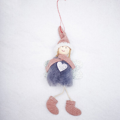 

FUNNYBUNNY 1PC Christmas Decorations Pendant Christmas Cute Angel Plush Doll Christmas Tree Creative Decoration Charm