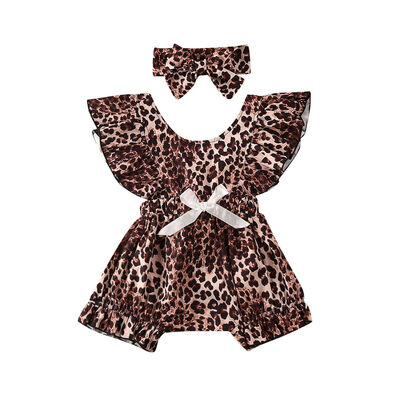 

Newborn Baby Girl Leopard Print Romper Jumpsuit Bodysuit Headband Outfit Clothes