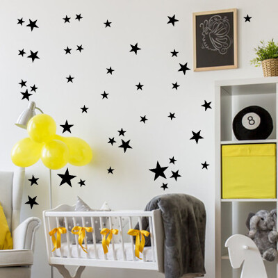 

Gobestart 51Pcs Star Removable Art Vinyl Mural Home Room Decor Kids Rooms Wall Stickers