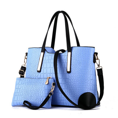 

2017 New Fashion Woman Handbag Lady Famous Designer Brand Leather Shoulder Messenger Bag Crocodile Big Women Composite Bag