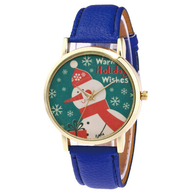 

Christmas night snowman Luxury Brand Ladies Watch Fashion Leather Wrist Quartz Girl Watch for Women Lovers Dress Watches Clock