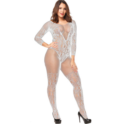 

Toponeto Women Open Crotch Mesh Lingerie Hollow Fishnet BabyDoll Underwear Nightwear
