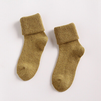 

Winter Thick Wool Solid Color Socks Womens Knit Wool Cashmere Thermal Socks Lady Soft Casual Winter Socks Xmas Gifts