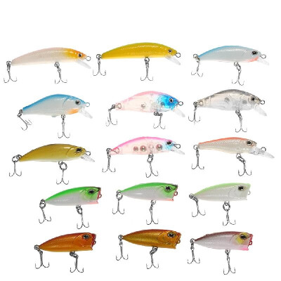 

Lixada 16 PCS Fishing Lure Set Minnow Hard Lure 3D Simulation Bait VIB Bait Popper Crank Bait Treble Hook Built-in Beads Fishing T