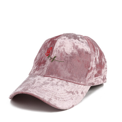 

Hat ladies fallwinter velvet baseball cap letter embroidery Joker Hat fashion casual outdoor visor men