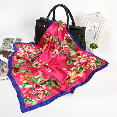 

Autumn&winter Korean version of the silk satin thin scarf scarf air conditioning shawl beach towel seaside sunscreen silk scarf women wholesale