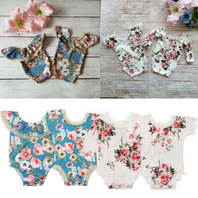 

US Toddler Baby Girls Cotton Floral Lace Romper Bodysuit Jumpsuit Outfit Clothes