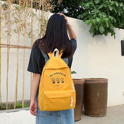 

Tailored Fashion Women Oxford Letter Color Capacity Student Backpack Travel Couple Bag