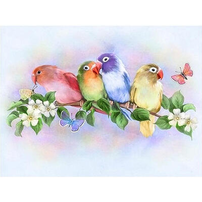 

5D DIY Full Drill Diamond Painting Chatting Birds Cross Stitch Embroidery