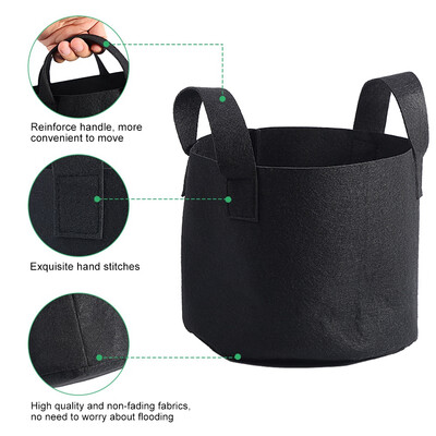 

1235710 Gallon Black Plants Growing Bag Vegetable Flower Aeration Planting Pot Container Plant Grow Container Grow Bag