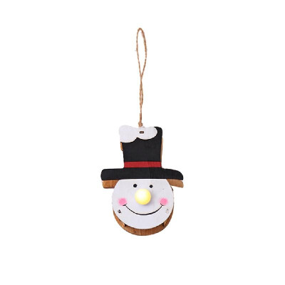 

Christmas Luminous Wood Doll Pendant Santa Snowman Elk LED Light Wood Widgets Festival Decoration Christmas Tree Decoration