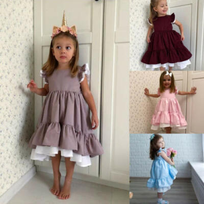 

Toddler Kids Baby Flower Girl Dress Tutu Party Dress Wedding Bridesmaid Dresses