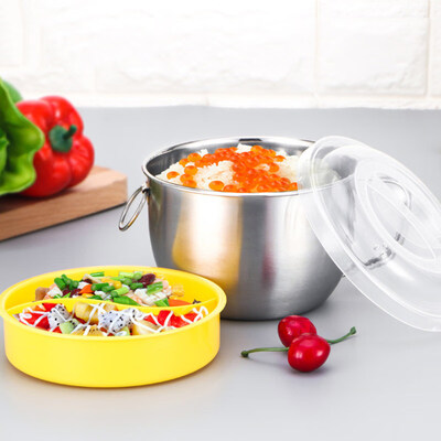 

14L Portable Stainless Steel Soup Snack Bowl Lunch Box Bento Food Container