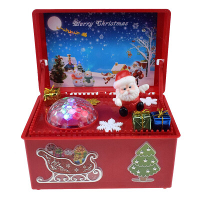 

Gobestart Christmas Supplies Christmas Girls Musical Box with LED Red Design Santa Claus