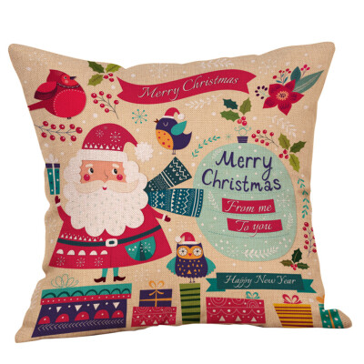 

Tailored Cotton Linen Christmas Santa Claus Tree Zipper Closure Pillow Case Throw Cushion