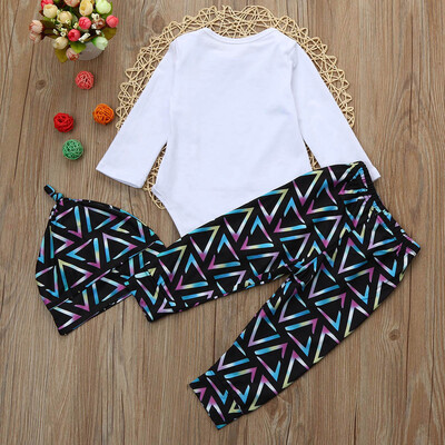 

Newborn Kid Baby Boy Girl Outfits Clothes Printing Romper JumpsuitPantsHat Set