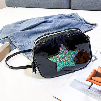 

Tailored Fashion Lady Retro Trend Stars Chain Wild Colorful Messenger Bag Shoulder Bag