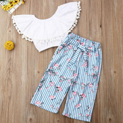 

Toddler Baby Girl Outfits 2PCS T-shirtPants Set Toddler Summer Clothes Sunsuit