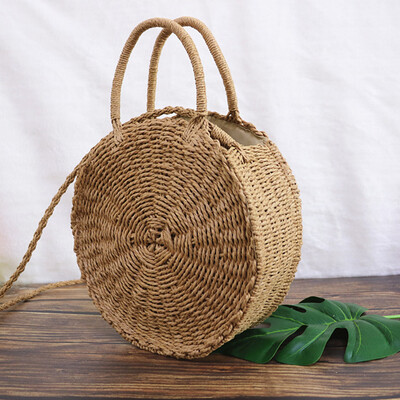 

Handmade Round Beach Summer Vintage Crossbody Bags Girls Circle Rattan Small Bohemian Shoulder Weave Bag
