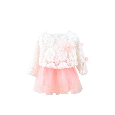 

Princess Long sleeve Baby Girl Dressborn Infant Baby Girl Clothes Flower Bow Tutu Party Dresses Baby Kid Girl Clothes