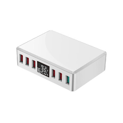 

WLX-T9 Intelligent Multi-port USB Fast Charger Adaptive LCD Display Six Ports Portable Quick Charge QC 30 100-240V