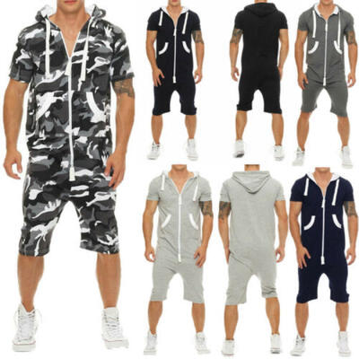 

Men Baggy Casual Cotton Short Sleeve Jogger Sweat Pants Jumpsuit Playsuit Romper