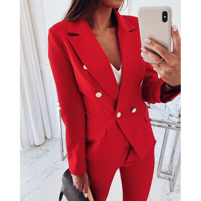 

Womens Business Casual Tops Coat Lapel Solid Color Long Sleeve Outwear Jacket
