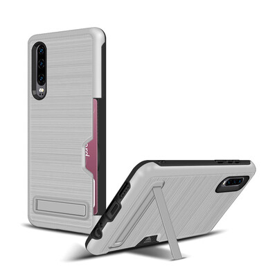 

Hybrid Bumper Case Huawei P30 Card Holder Cover Huawei P30 ELE-L09 ELE-L29 TPU Stand Case Huawei P30 PC Armor Cover