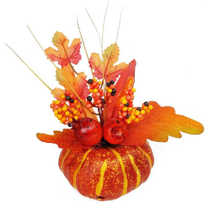 

Halloween Pumpkin Decorations Artificial Lifelike Maple Leaf Fake Realistic Natural Pumpkins Shape Plants Vegetables Autumn Orname