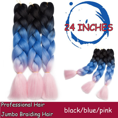 

Braiding Hair Ombre for crochet Hair Weave with Synthetic&Twist Braiding Hair Extensions Dark black 100gpc