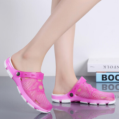 

Rose Womens Summer Beach Slippers Non-Slip Breathable Home Wild Casual Hole Shoes