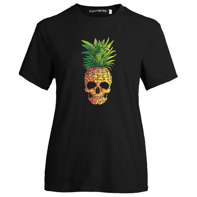

2019 New Fashion Men Women Unisex Casual T Shirt Pineapple Print T-Shirts Funny T Shirt Halloween Party Shirts Tops