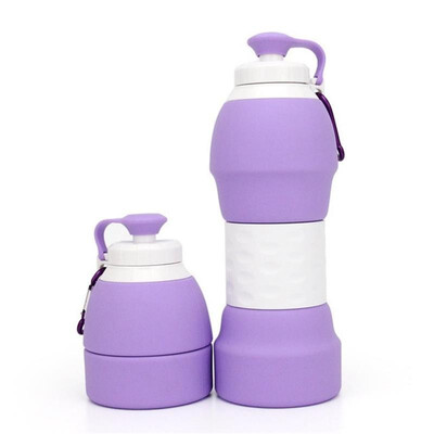 

580ml Collapsible Water Bottle BPA Free Folding Silicone Water Bottle Portable Sport Travel Water Bottle For Kids Gift