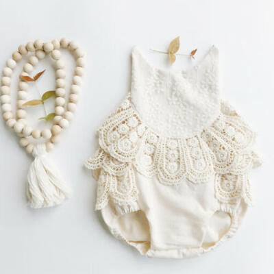

USA Newborn Baby Girl Romper Lace Floral Jumpsuit Outfits Flower Summer Clothes