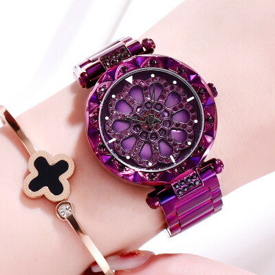 

Waterproof simple female quartz watch when fully drilled