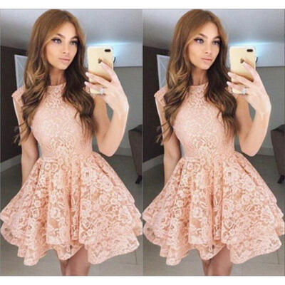 

2018 Elegant Women Lace Floral Short Dress Formal Evening Party Bridesmaid Dresses