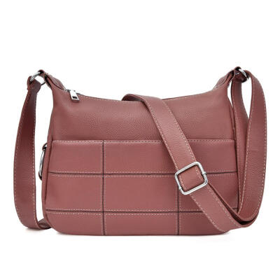 

Solid Color Lattice Shoulder Packs PU Leather Women Large Crossbody Bags
