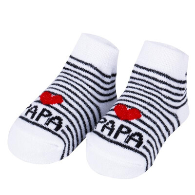 

New Lovely Soft Baby Socks Newborn Toddler Infant Kids Girls Boys Stripe Cotton Love MamaPapa Socks 06 Months Fashion