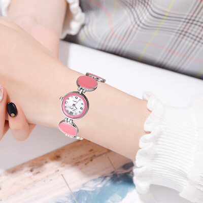 

〖Follure〗Simple Casual Fashion Round Splicing Strap Delicate Female Bracelet Watch